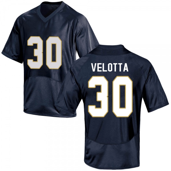Chris Velotta Notre Dame Fighting Irish NCAA Youth #30 Navy Blue Game College Stitched Football Jersey DFL4755YV
